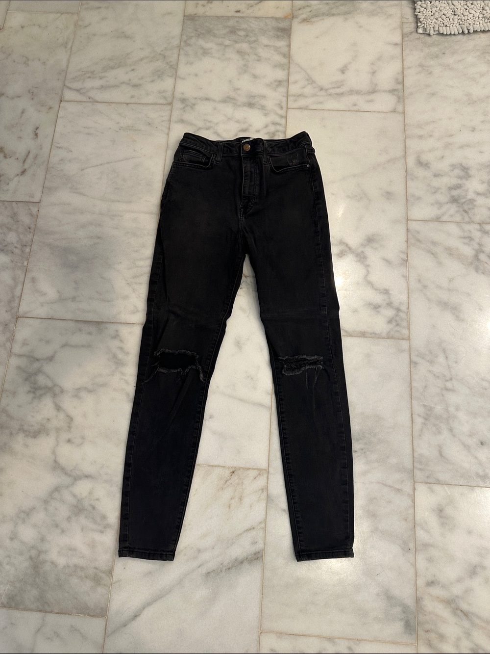 Forever 21 distressed washed black jeans